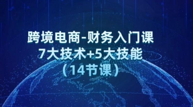 跨境电商-财务入门课：7大技术+5大技能