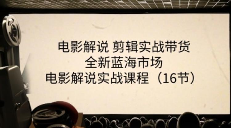 电影解说 剪辑实战带货全新蓝海市场，电影解说实战课程