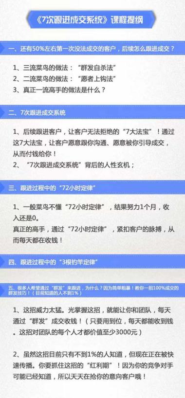 7次跟进 成交系统：简单粗暴成交技巧，目前知道的人不到1%