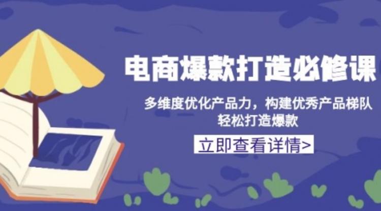 电商爆款打造必修课：多维度优化产品力，构建优秀产品梯队，轻松打造爆款