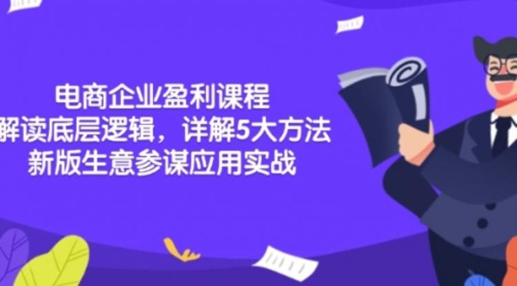 电商企业盈利课程：解读底层逻辑，详解5大方法论